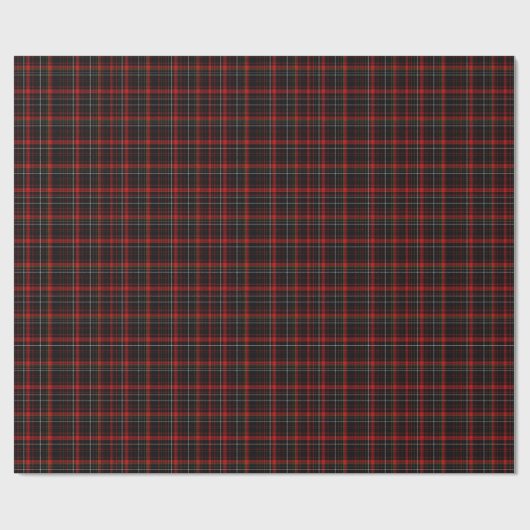 Donker Zwart en Rood Traditionele Kerst Tartan Cadeaupapier (Vlak)