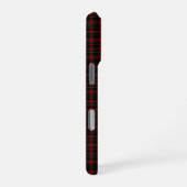 Donker Zwart en Rood Traditionele Kerst Tartan iPhone Hoesje (Rechterkant)