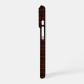 Donker Zwart en Rood Traditionele Kerst Tartan iPhone Hoesje (Linkerkant)