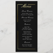 Donker Zwart Goud Lijst Wit Script Elegant Menu (Voorkant)