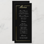 Donker Zwart Goud Lijst Wit Script Elegant Menu (Voorkant / Achterkant)