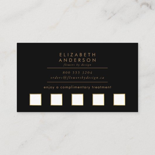 Donker Zwart Goud Rose Boeket Klantenkaartje (Achterkant)