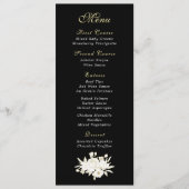Donker Zwart Goud Wit Script Elegante Bloemen Programmakaart (Voorkant)