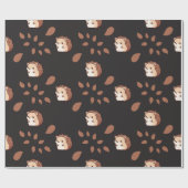 Donker Zwart Herfst Egel Naadloos Inpakpapier (Vlak)