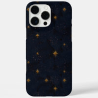 Donker Zwart Moddy Night Sky Gold Stars