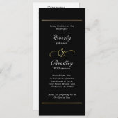 Donker Zwart Wit Script Elegante Minimal Wedding Programmakaart (Voorkant / Achterkant)