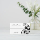 Donker Zwart-wit Script Snake Tattoo Visitekaartje (Staand voorkant)
