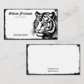 Donker Zwart & Wit Tijger Tattoo Artiest Visitekaartje (Voorkant / Achterkant)