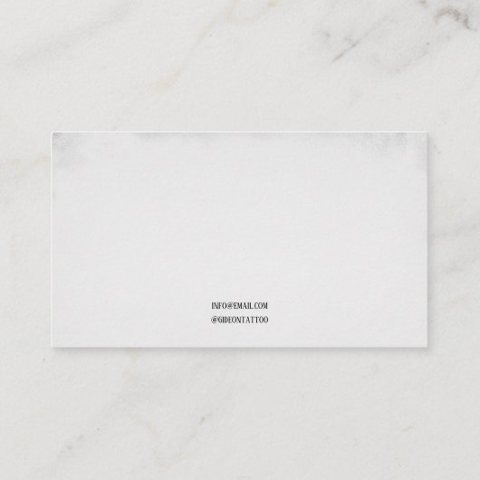 Donker Zwart & Wit Vliegende Kraai Tattoo Artiest Visitekaartje (Achterkant)