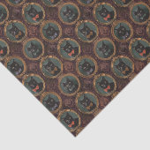 Donker  Zwarte Kat Afbeelding Lijst Decoupage Tissuepapier (Detail)