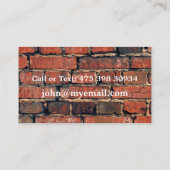 Donkerbakpatroon voor bouwvakkers visitekaartje (Achterkant)