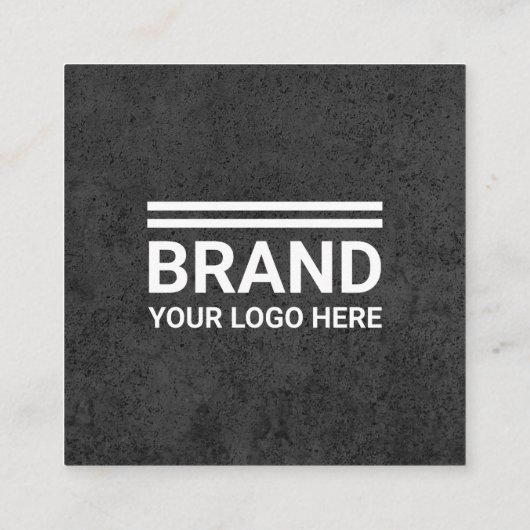 Donkerbeton custom logo modern mannelijk vierkante visitekaartje (Achterkant)