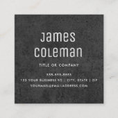 Donkerbeton custom logo modern mannelijk vierkante visitekaartje (Voorkant)
