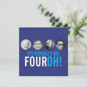 Donkerblauw 40th FOUROH! Fotoverjaardag Kaart (Staand voorkant)