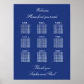 Donkerblauw 9-Poster voor tafelbruiloft Poster (Voorkant)