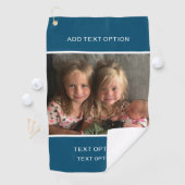 Donkerblauw Aangepaste foto Golfhanddoek (Insitu)