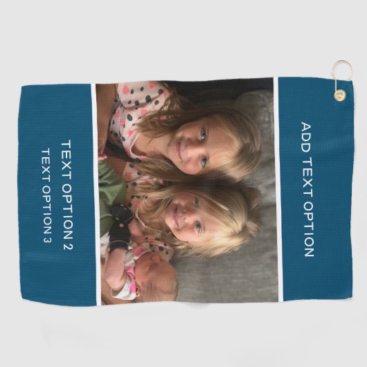 Donkerblauw Aangepaste foto Golfhanddoek (Horizontaal)