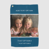 Donkerblauw Aangepaste foto Golfhanddoek (Voorkant)