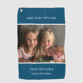 Donkerblauw Aangepaste foto Golfhanddoek