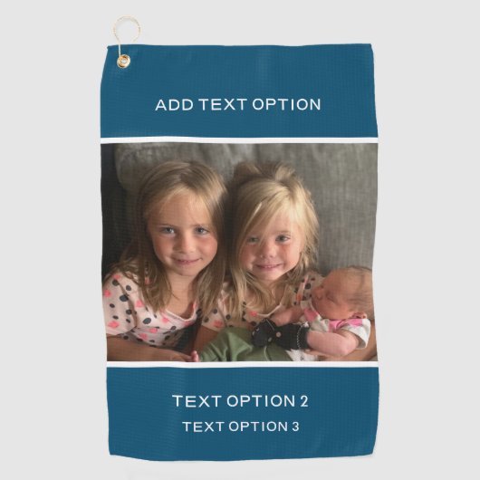 Donkerblauw Aangepaste foto Golfhanddoek (Voorkant)