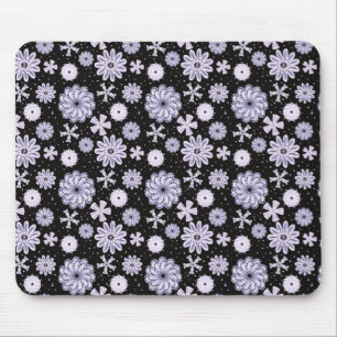Donkerblauw Abstract bloempatroon Muismat