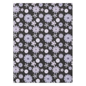 Donkerblauw Abstract bloempatroon Tafelkleed (Voorkant)