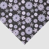 Donkerblauw Abstract bloempatroon Tissuepapier (Detail)