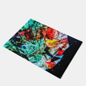 Donkerblauw abstract deurmat, Abstract huis Deurmat (Schuin)