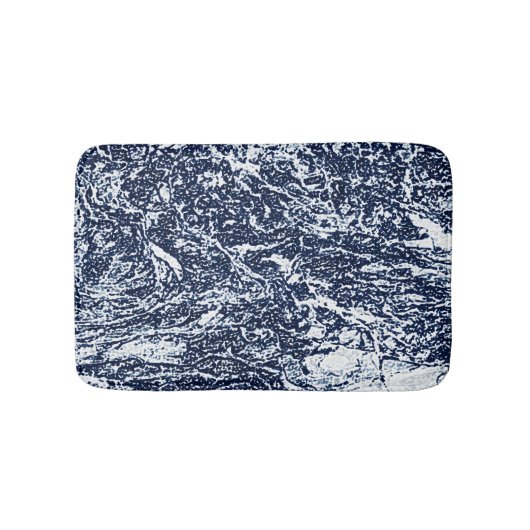 Donkerblauw Abstract patroon Badmat (Voorkant)