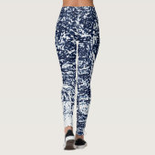 Donkerblauw Abstract patroon Leggings (Achterkant)