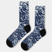 Donkerblauw Abstract patroon Sokken (Links)