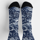 Donkerblauw Abstract patroon Sokken (Top)