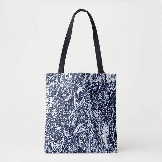 Donkerblauw Abstract patroon Tote Bag (Voorkant)