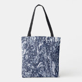 Donkerblauw Abstract patroon Tote Bag (Achterkant)