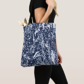 Donkerblauw Abstract patroon Tote Bag (Dichtbij)