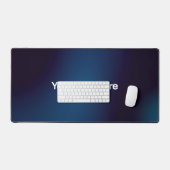 Donkerblauw Abstract patroon | Voeg tekst toe Bureaumat (Keyboard & Muis)