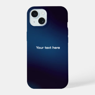 Donkerblauw Abstract patroon Voeg tekst toe iPhone 15 Case