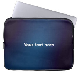 Donkerblauw Abstract patroon | Voeg tekst toe Laptop Sleeve