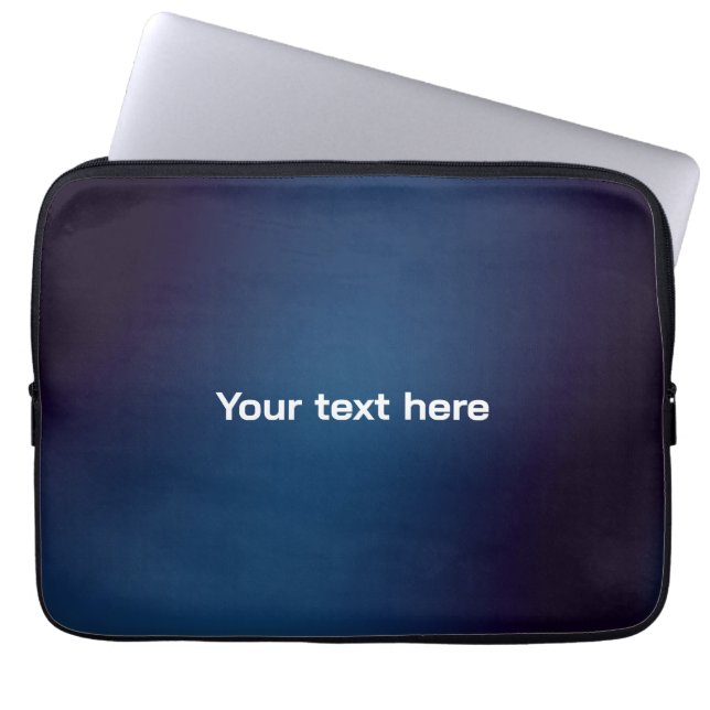 Donkerblauw Abstract patroon | Voeg tekst toe Laptop Sleeve (Voorkant)