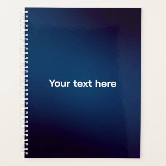 Donkerblauw abstract patroon | Voeg tekst toe Planner (Voorkant)