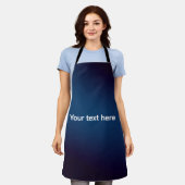 Donkerblauw Abstract patroon | Voeg tekst toe Schort (Gedragen)