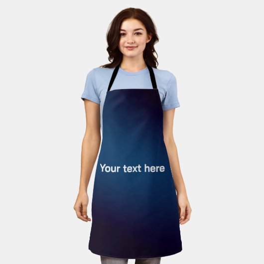 Donkerblauw Abstract patroon | Voeg tekst toe Schort (Gedragen)