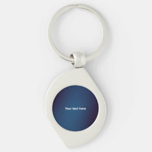 Donkerblauw Abstract patroon Voeg tekst toe Sleutelhanger