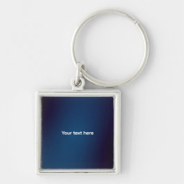 Donkerblauw abstract patroon | Voeg tekst toe Sleutelhanger
