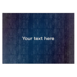 Donkerblauw Abstract patroon | Voeg tekst toe Snijplank