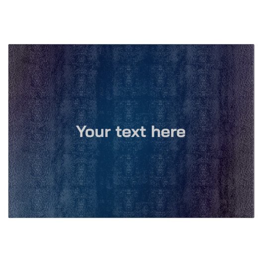 Donkerblauw Abstract patroon | Voeg tekst toe Snijplank (Voorkant)