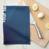 Donkerblauw Abstract patroon | Voeg tekst toe Theedoek (Quarter Fold)