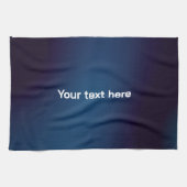 Donkerblauw Abstract patroon | Voeg tekst toe Theedoek (Horizontaal)