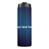 Donkerblauw Abstract patroon | Voeg tekst toe Thermosbeker (Voorkant)