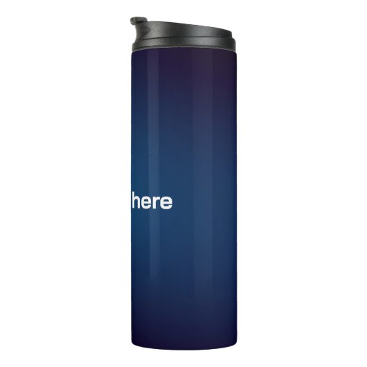 Donkerblauw Abstract patroon | Voeg tekst toe Thermosbeker (Geroteerd rechts)